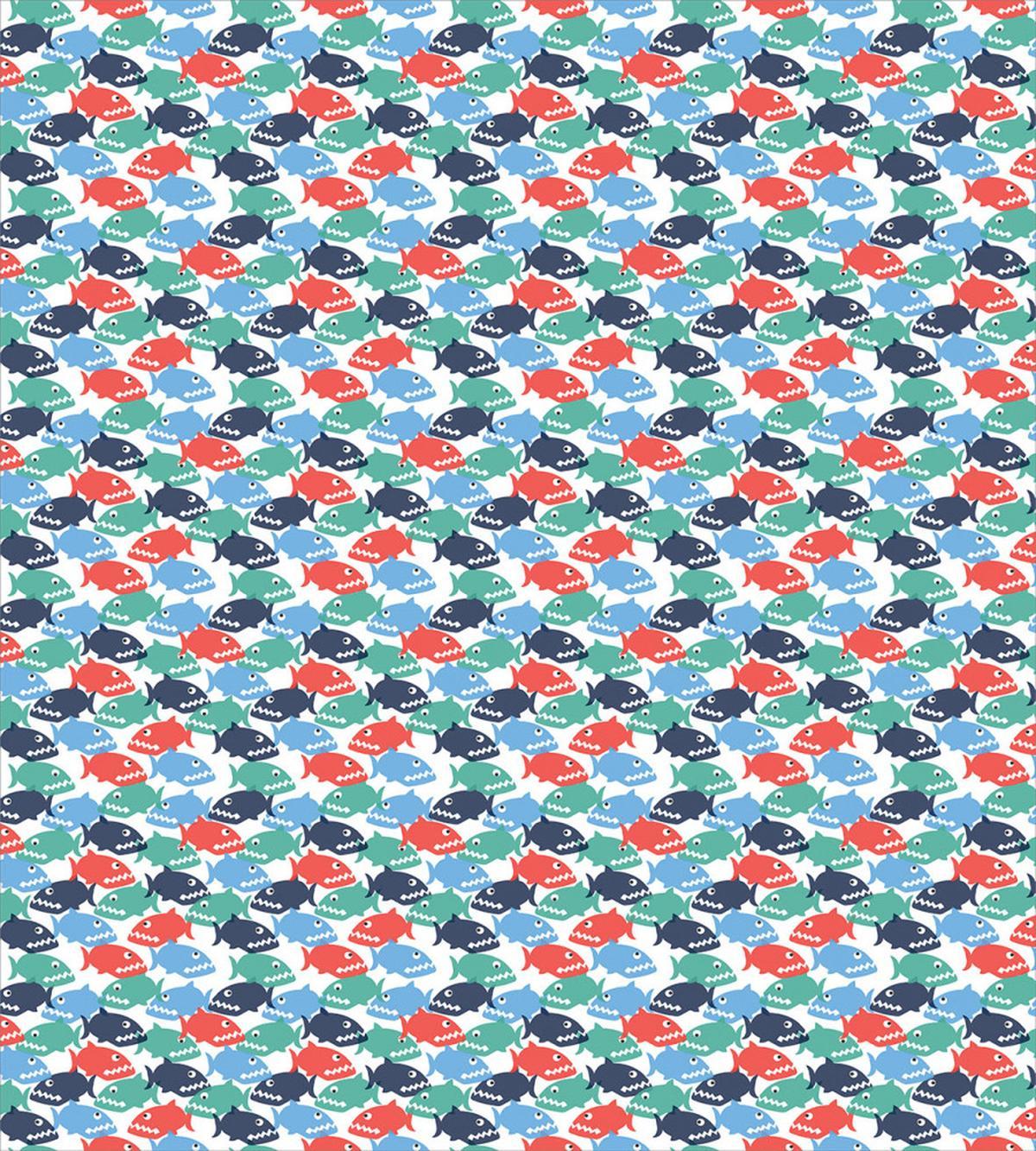Colorful Cartoonish Piranha — Pattern