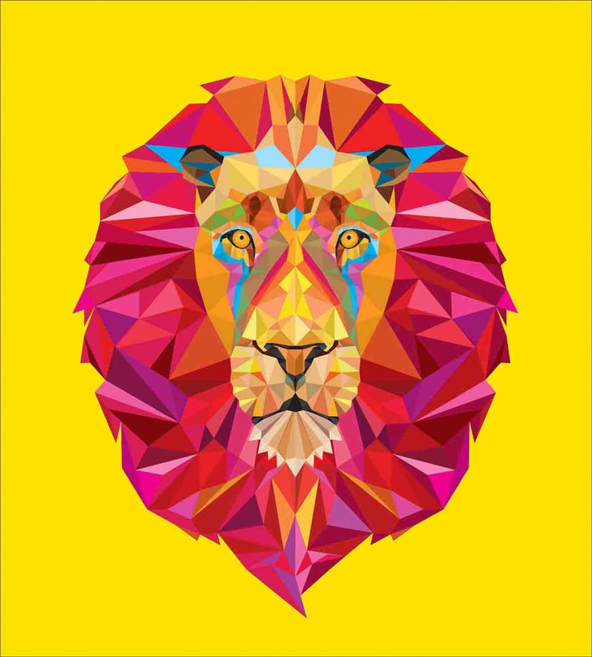 Geometric Lion Face — Pattern