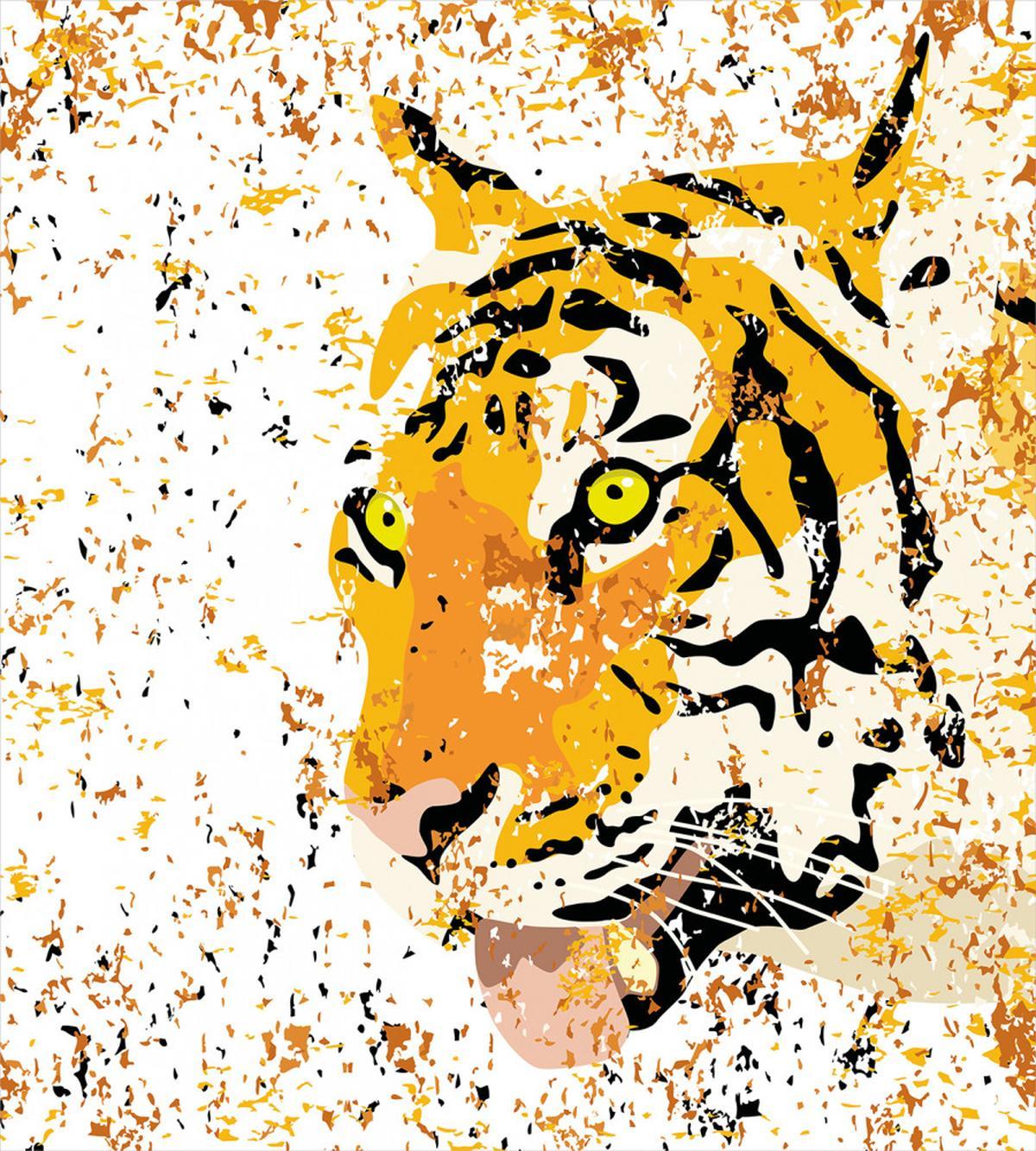 Vector Wildlife Tiger — Pattern