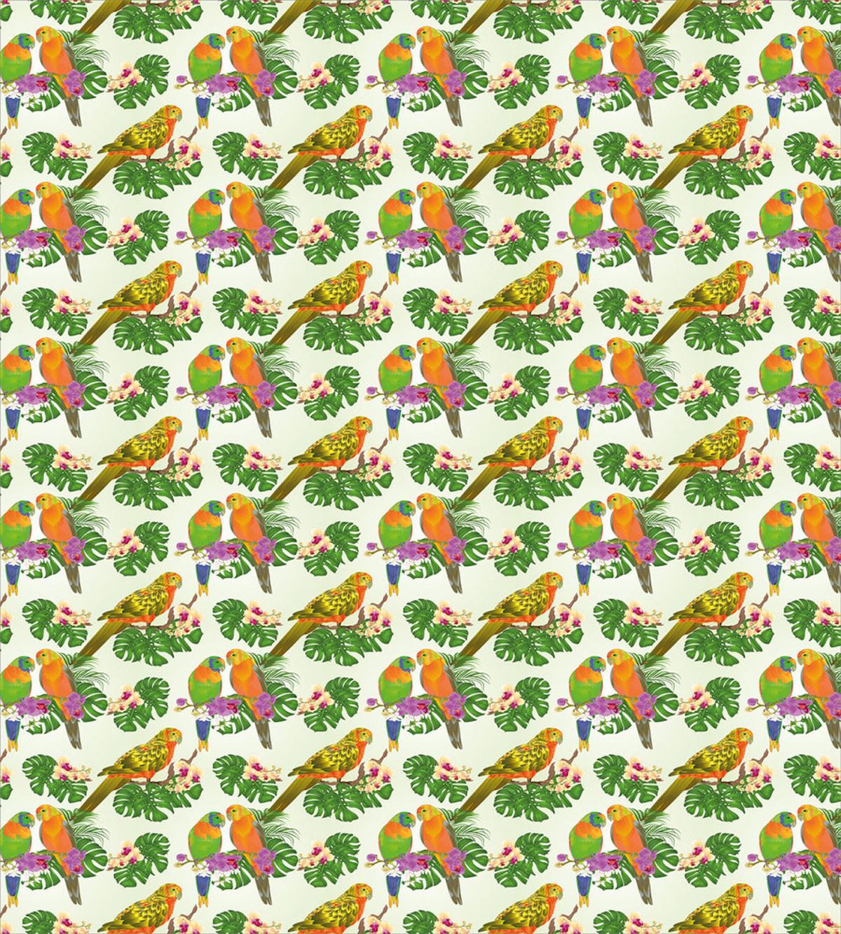 Vivid Floral Parrots — Pattern