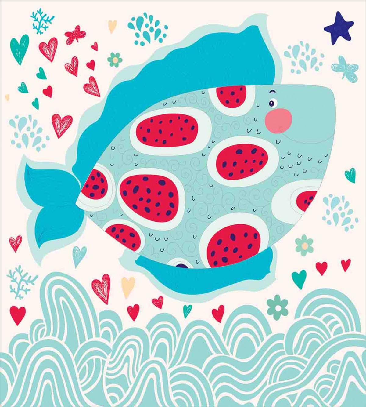 Hearts Flowers and Fish — Pattern