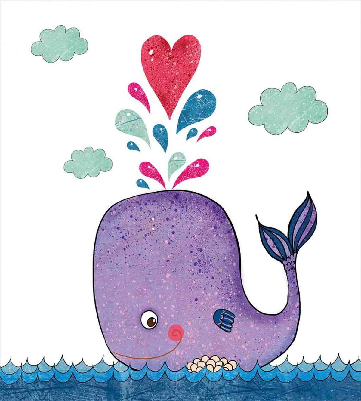 Smiley Whale with Cloud — Pattern