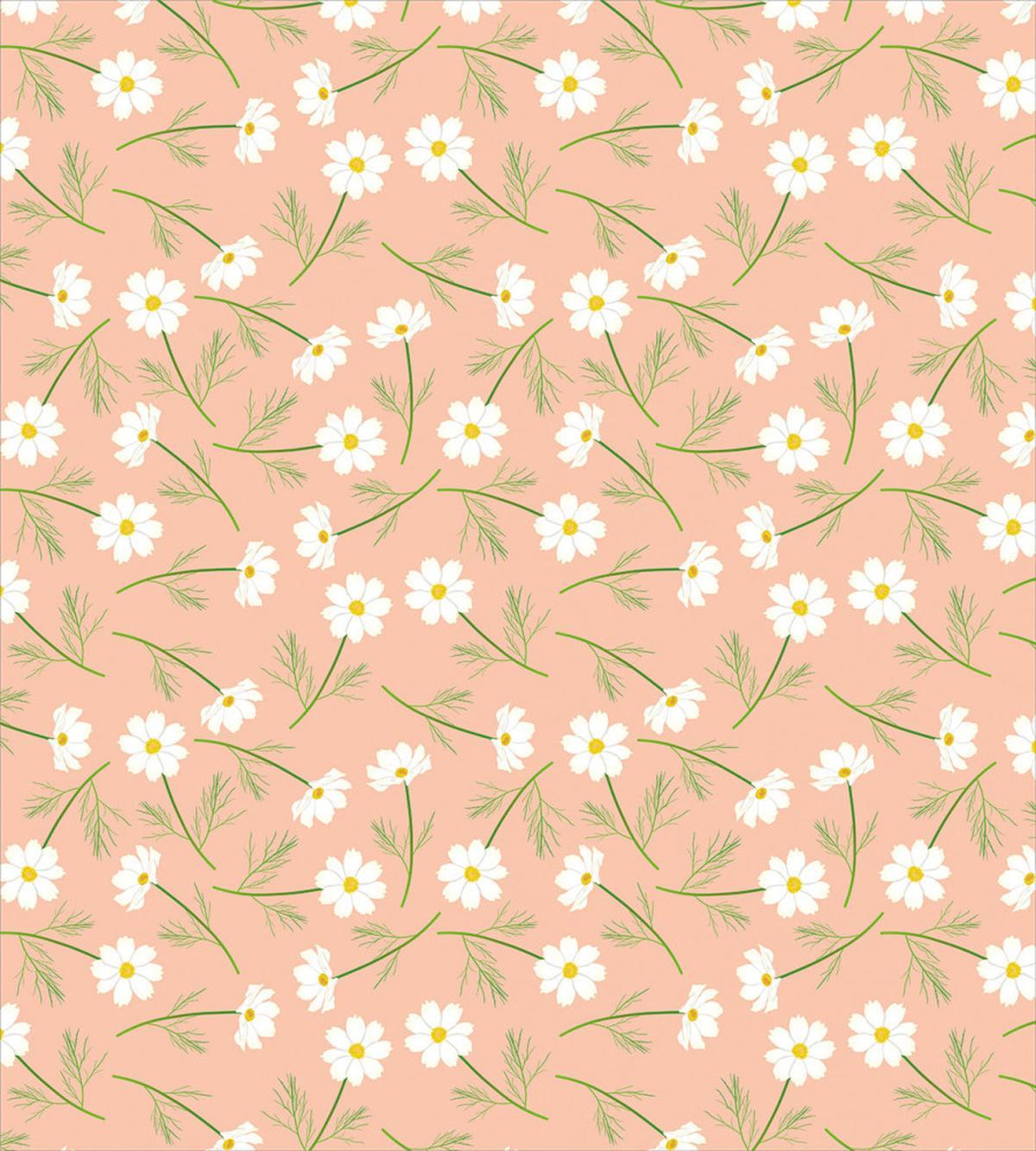 Rhythmic White Cosmos Flower — Pattern