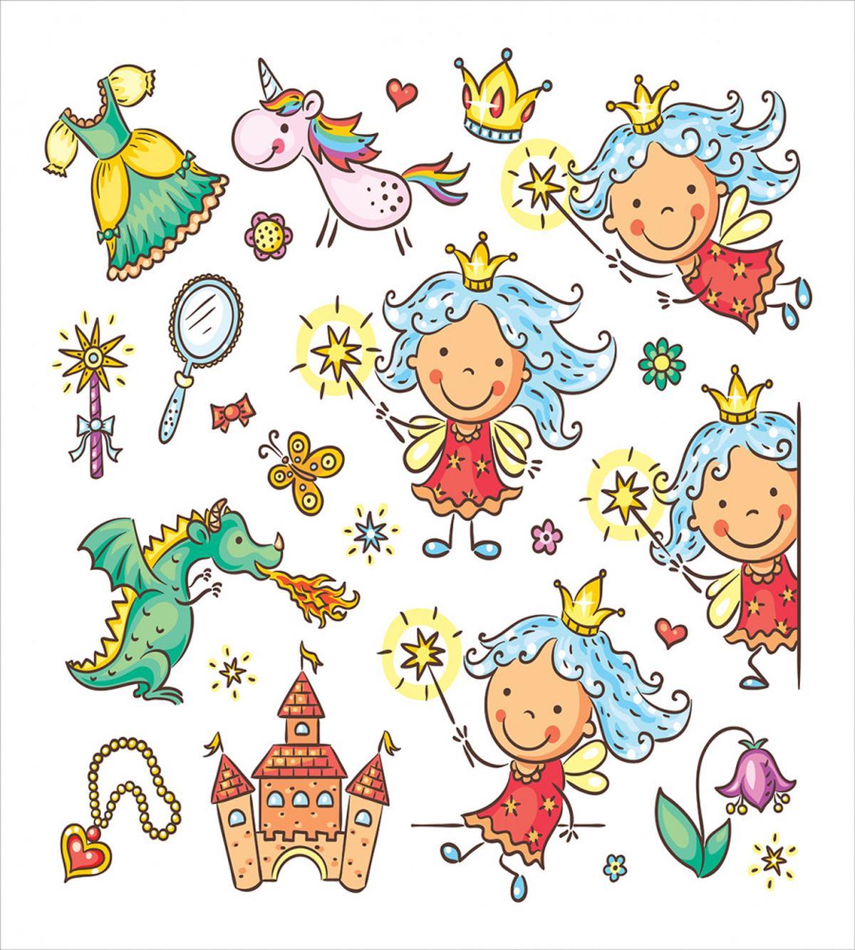 Cartoon Princess Motif — Pattern