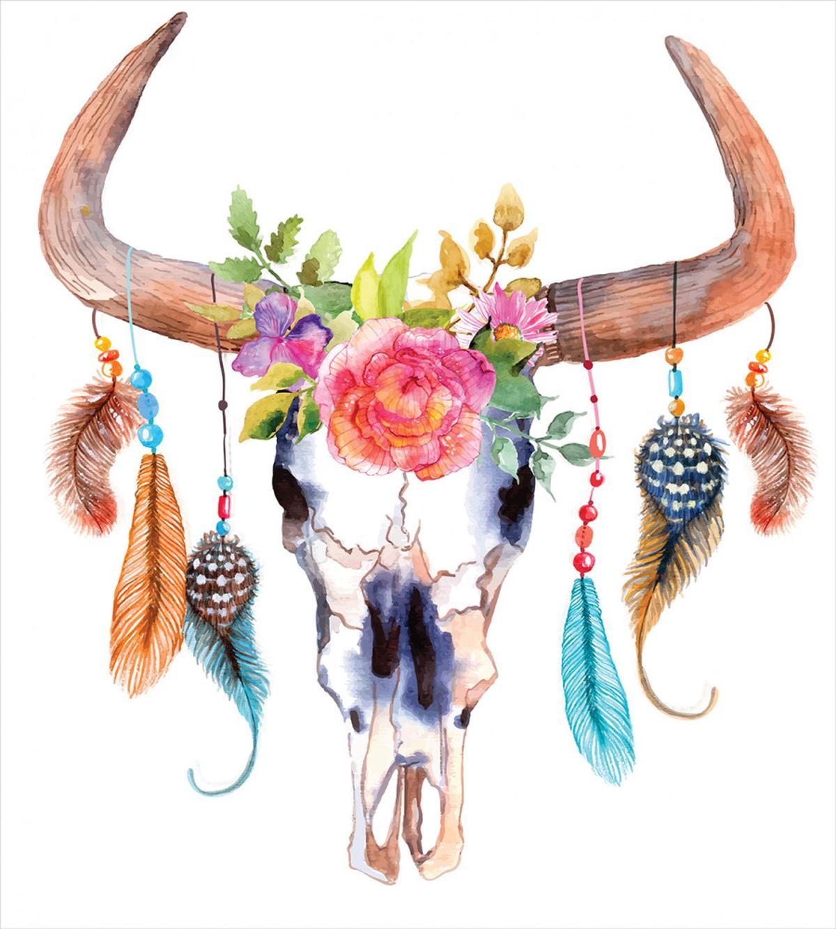 Bull Skull Boho Plant — Pattern