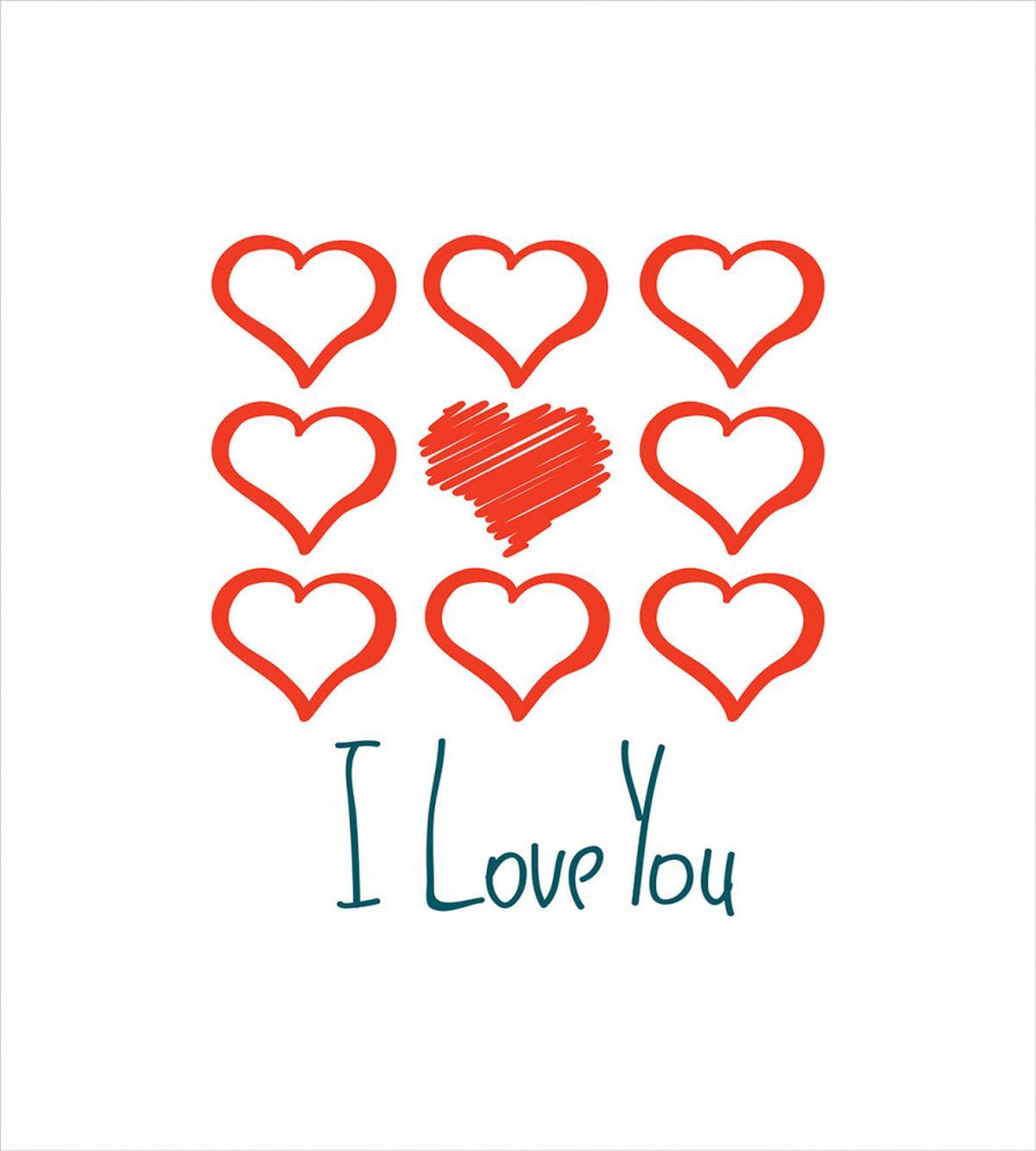 Scribble Red Hearts — Pattern