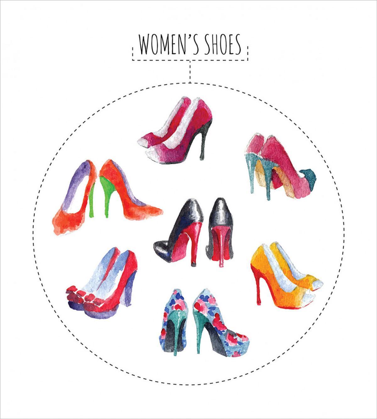 Watercolor Shoe Pairs — Pattern