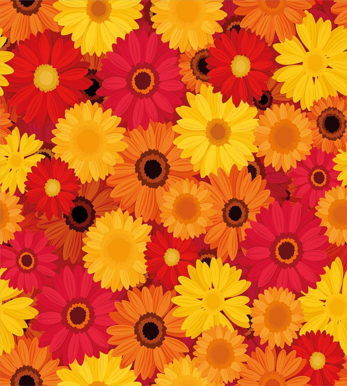 Warm Tones Flowers — Pattern