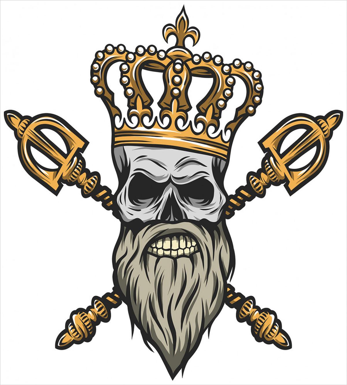 Skull Head with Grey Beard — Pattern