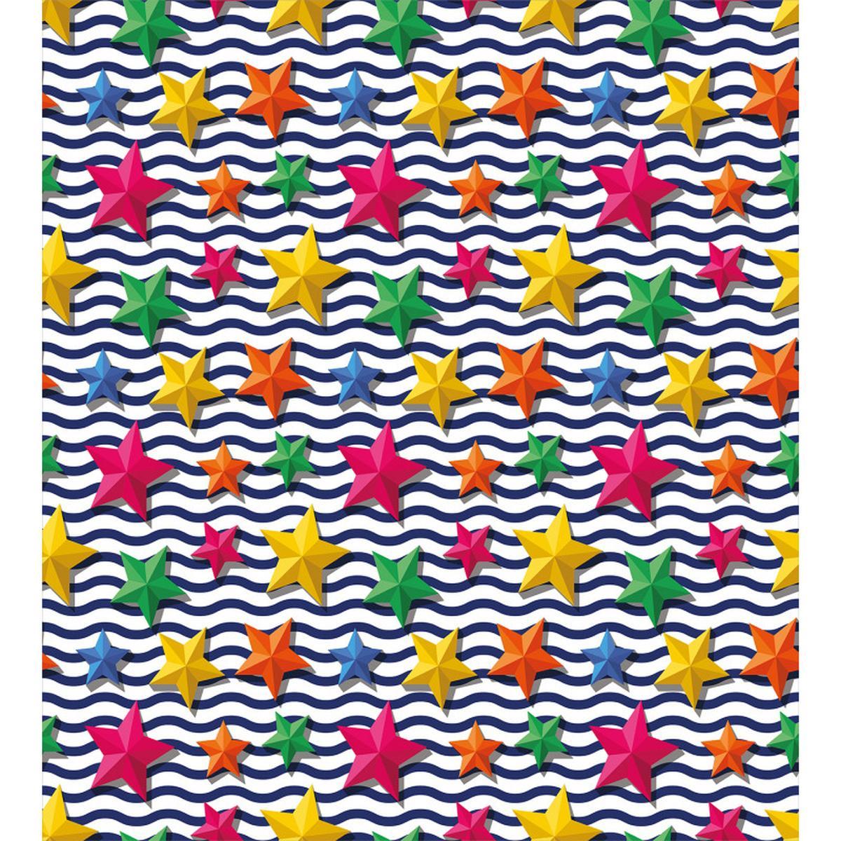 3D Stars Wavy Stripes — Pattern