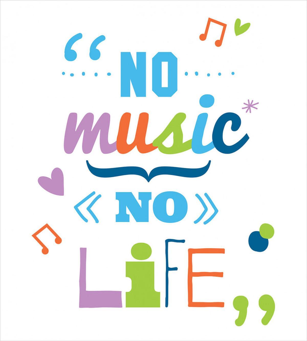 No Music, No Life Slogan — Pattern