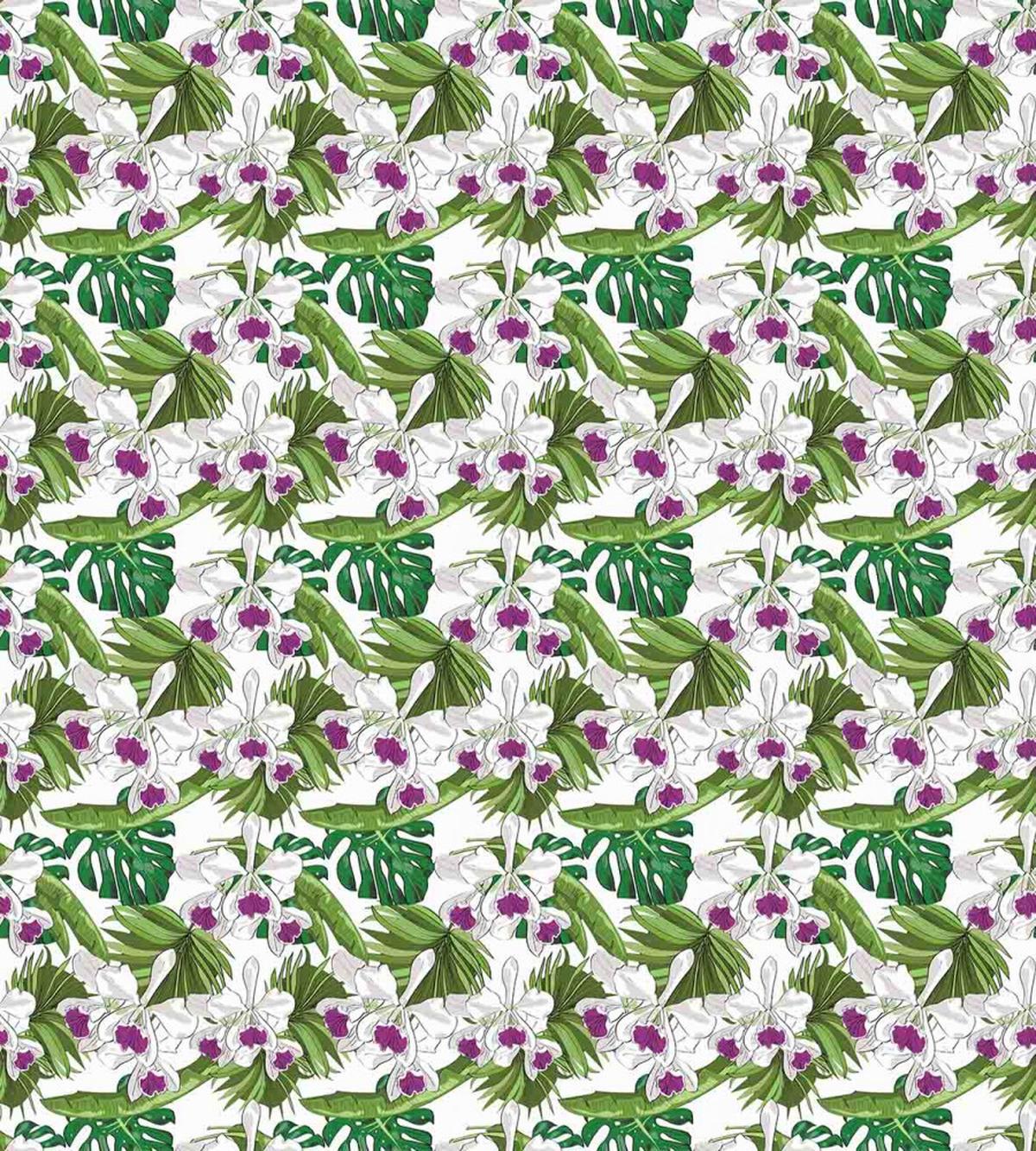 Wild Flowers Fan Palm Leaf — Pattern