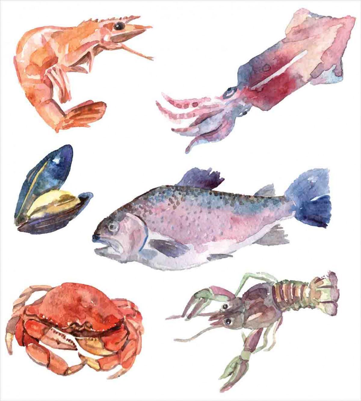 Sea Animals Watercolor — Pattern