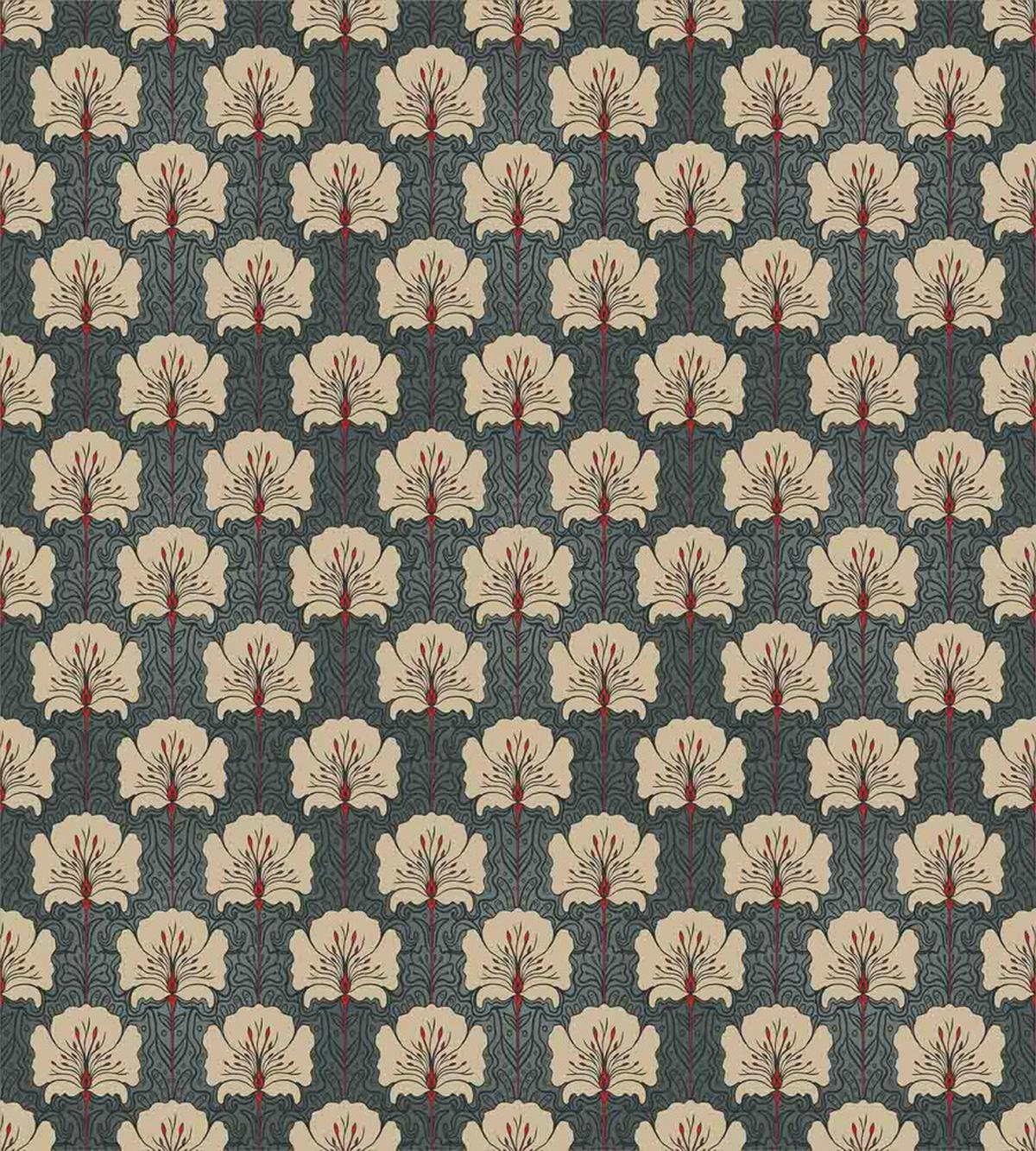 Art Nouveau Poppies — Pattern