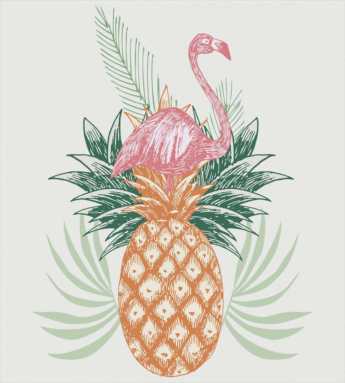 Pineapple Flamingo Leaves — Pattern