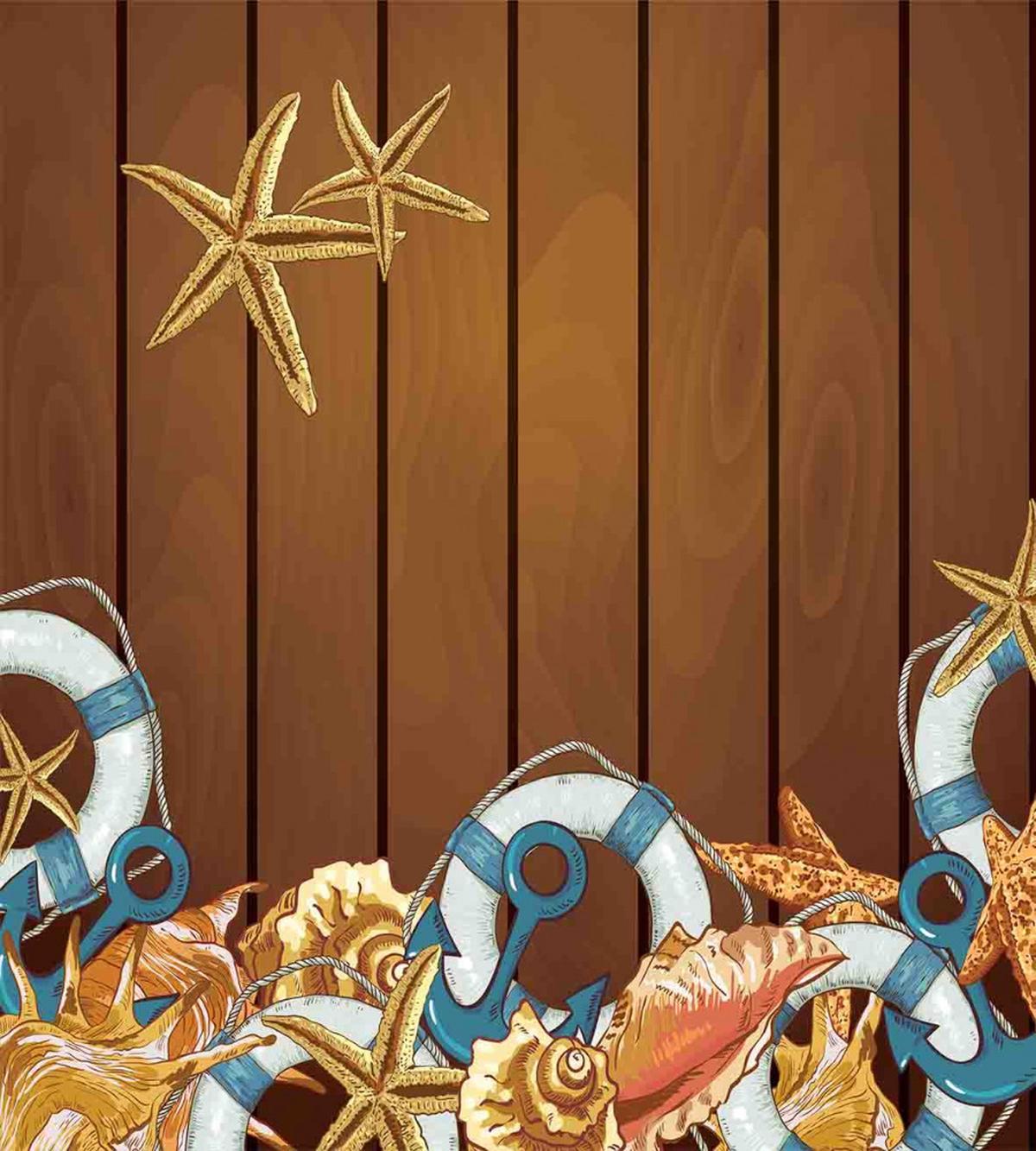 Seashell Anchor Wooden — Pattern