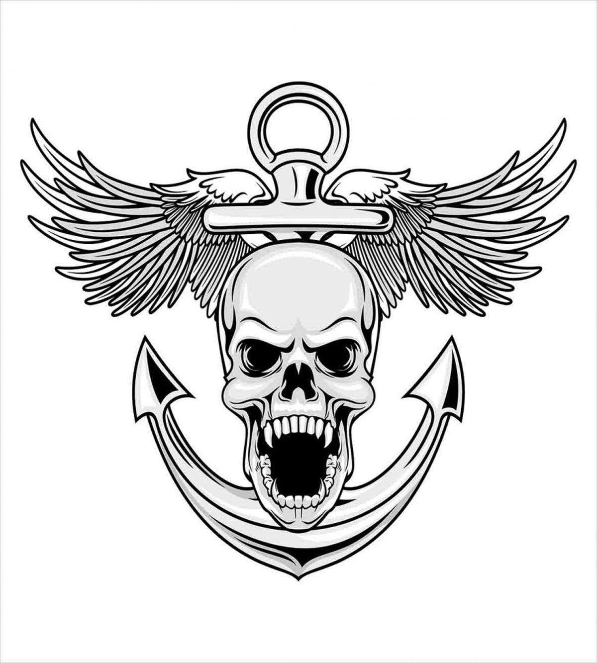 Skull Anchor Eagle — Pattern
