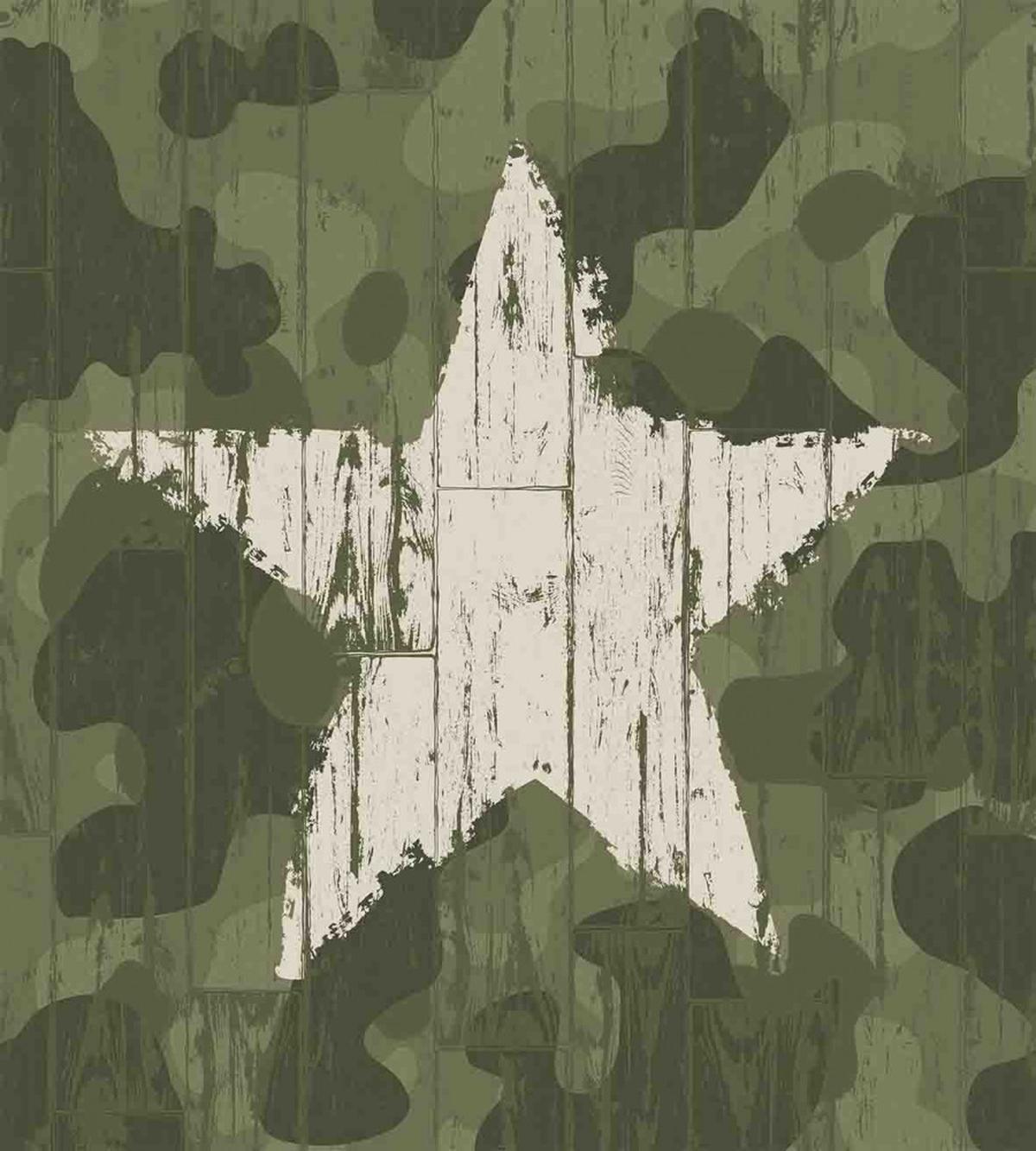 Grunge Star on Green — Pattern