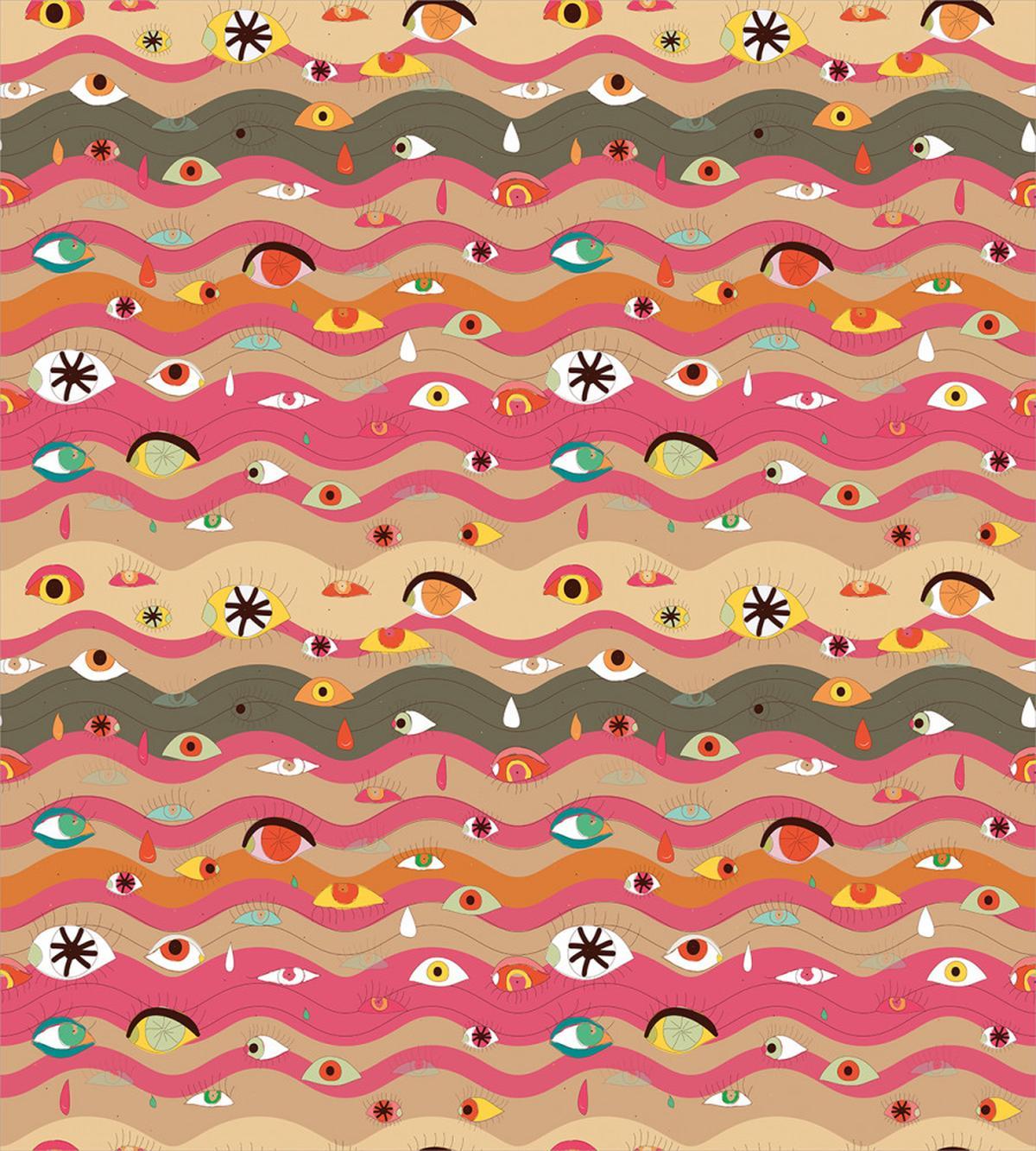 Wavy Lines Groovy Hippie — Pattern
