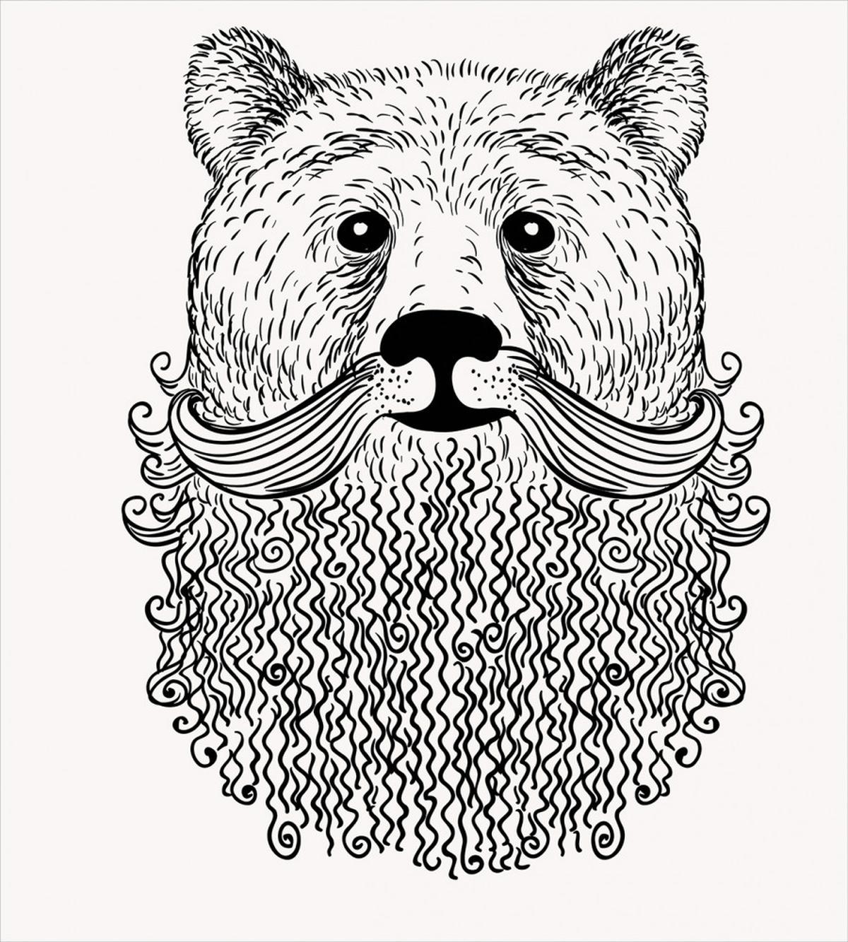 Doodle Bear with Beard — Pattern