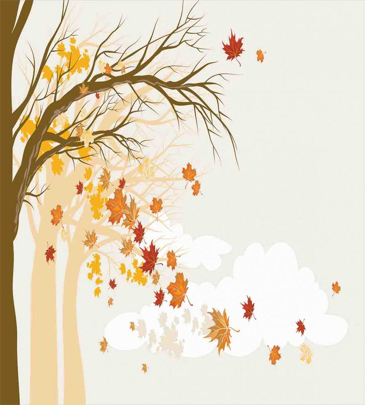 Pastel Colored Autumn Trees — Pattern
