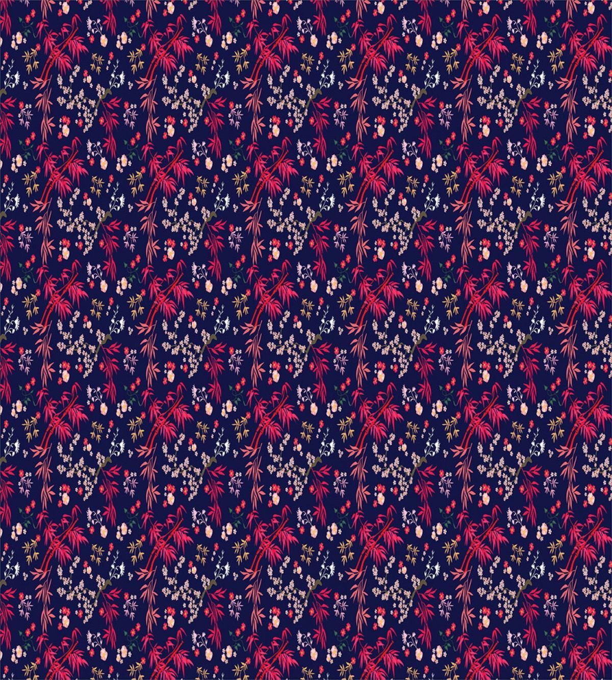 Bamboo and Flowers Art — Pattern