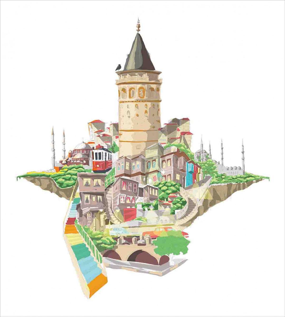 Historic Galata Tower — Pattern