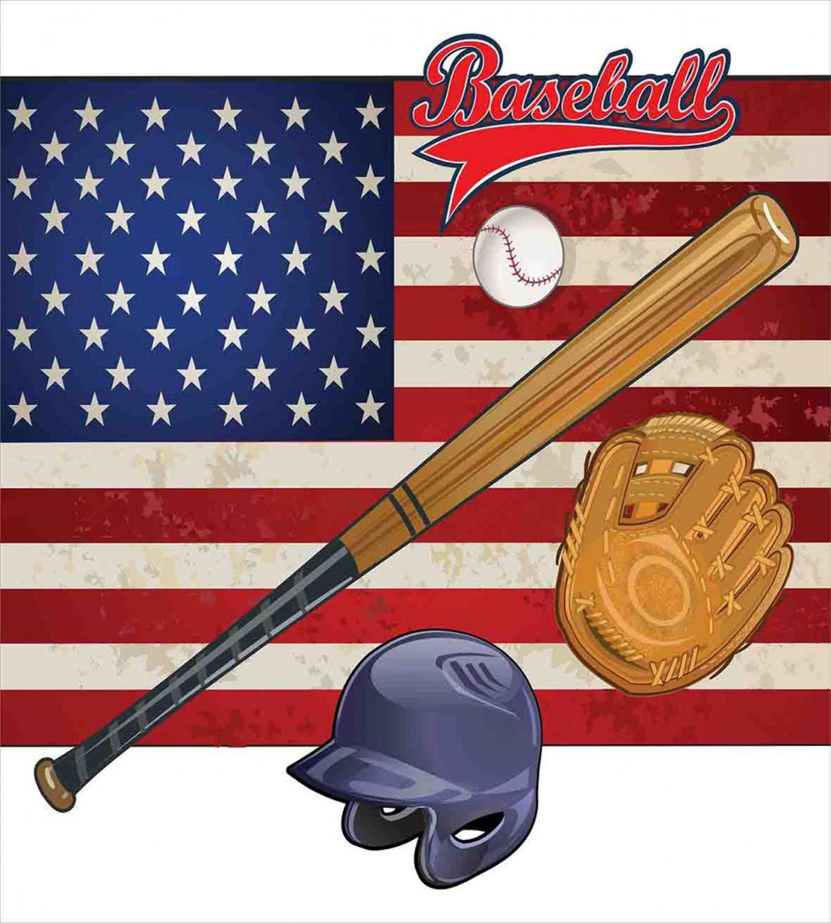 USA Flag and Baseball — Pattern