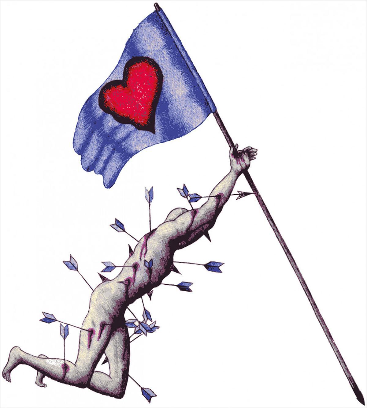 Warrior with Flag — Pattern