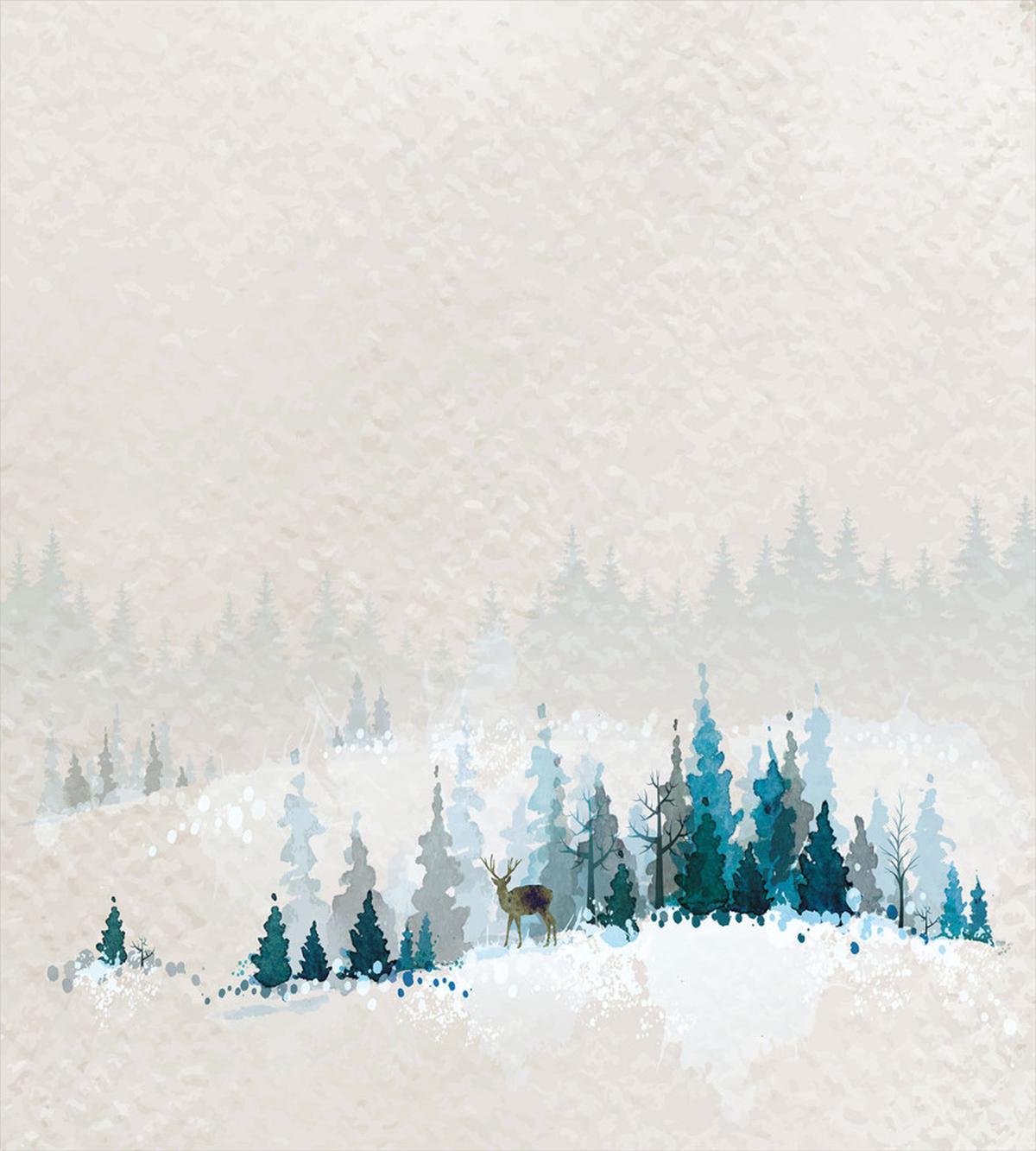 Watercolor Art Pine Trees — Pattern