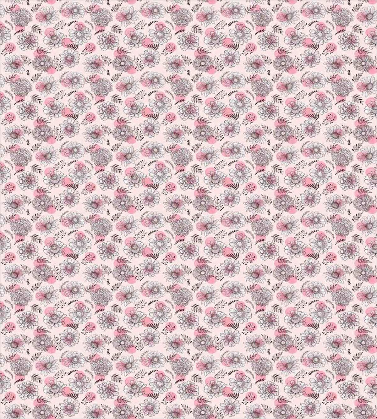 Sketchy Flowers on Soft Pink — Pattern
