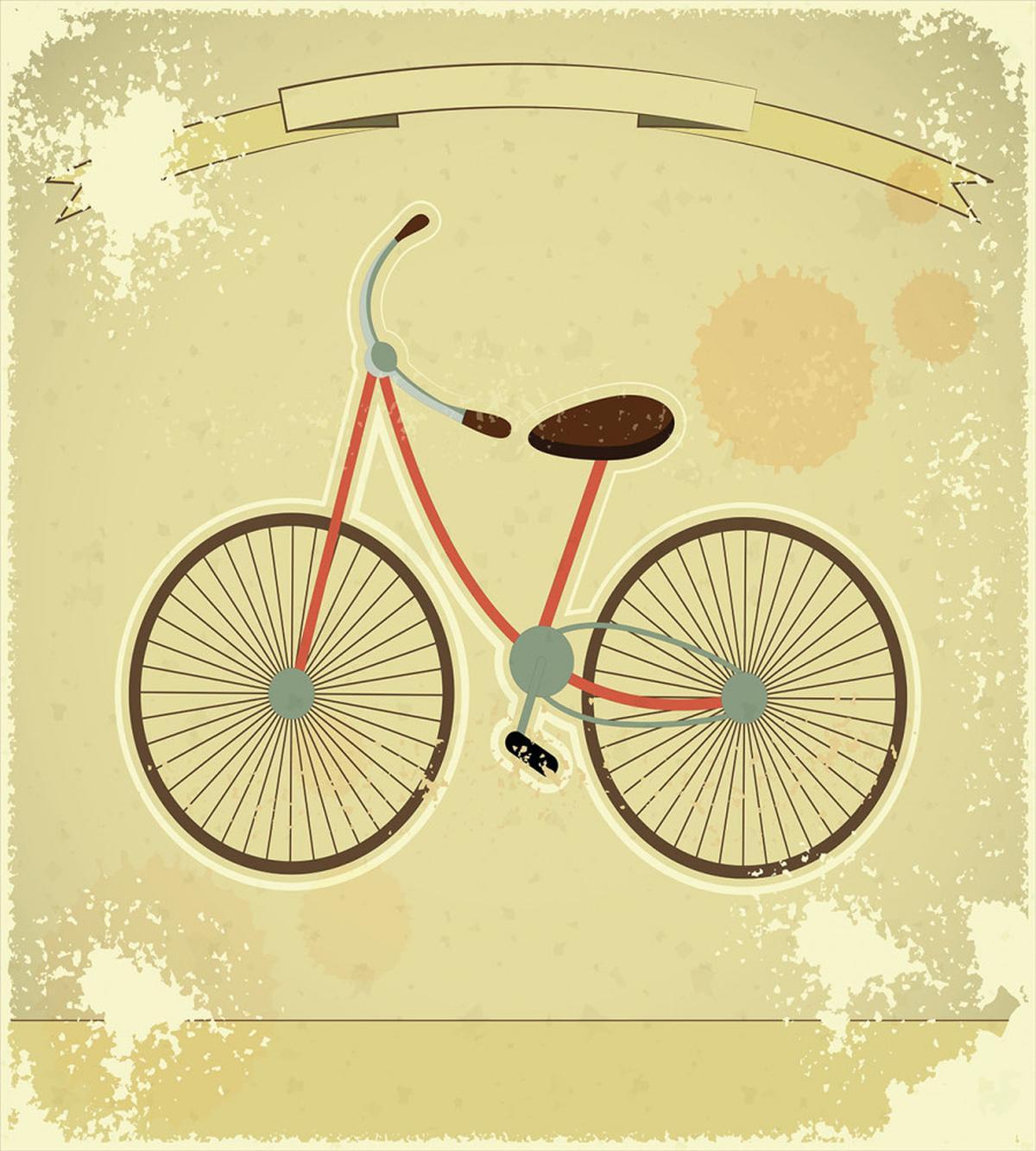 Postcard of Retro Bike — Pattern