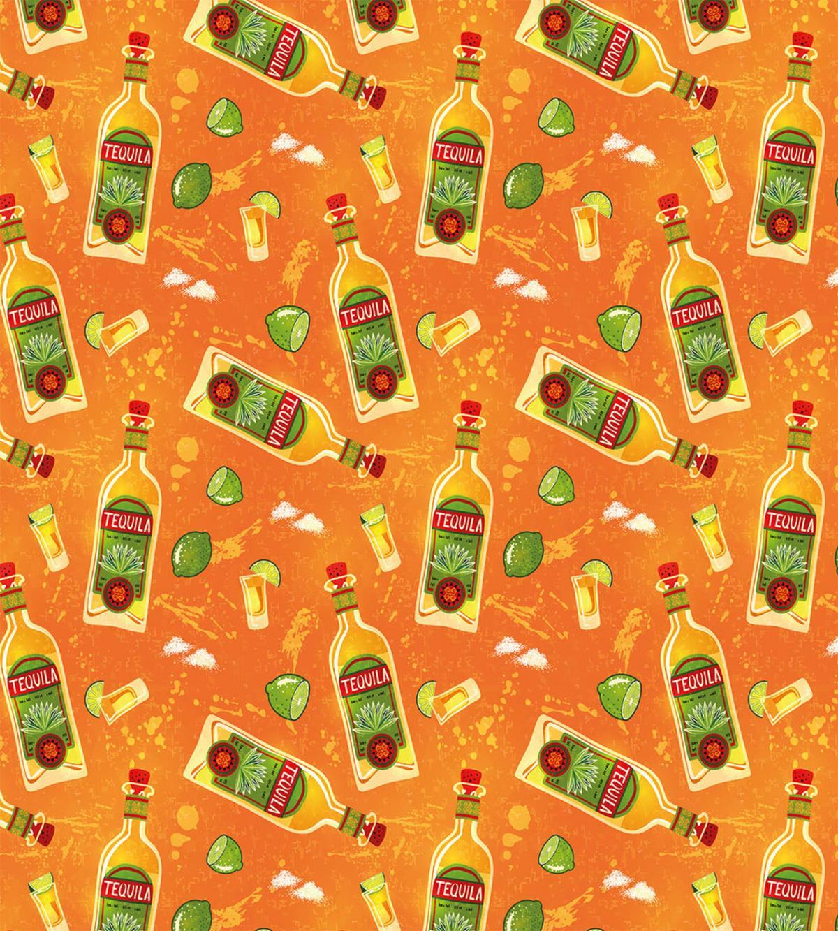 Shot Glasses Bottles Limes — Pattern