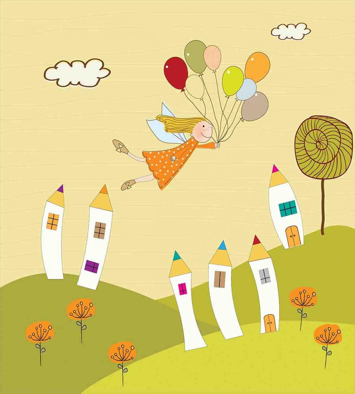 Fairy Flying over City — Pattern