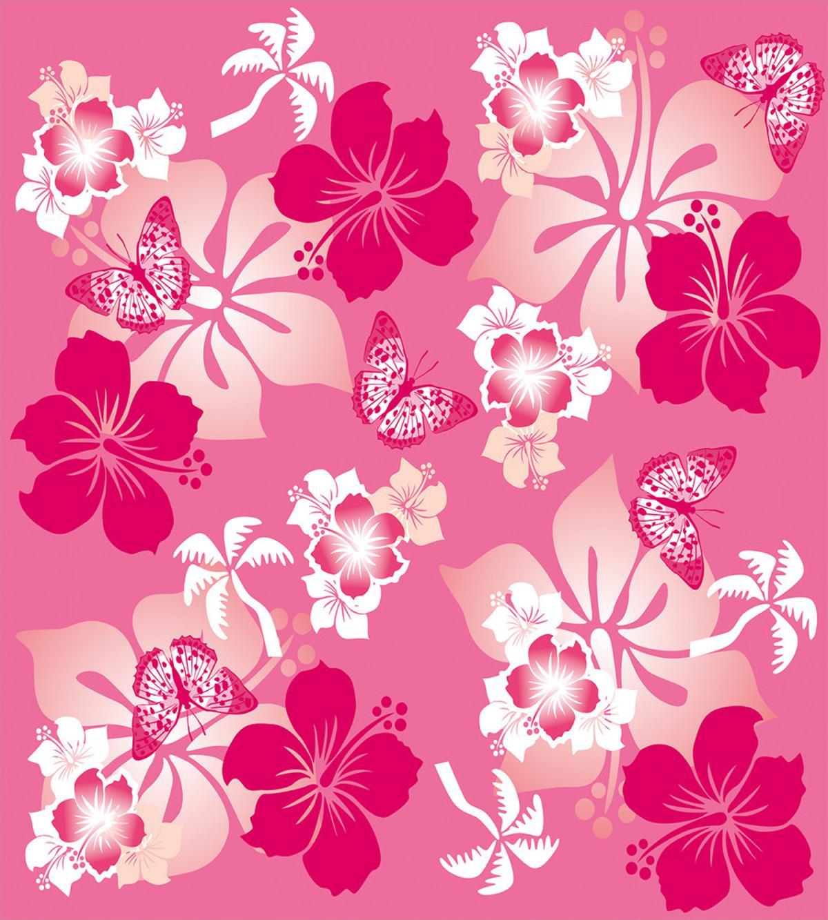 Pink Hibiscus Butterflies — Pattern