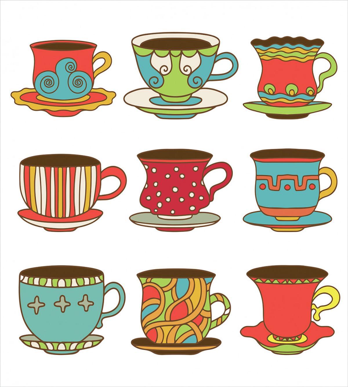Vivid Teacup Design — Pattern