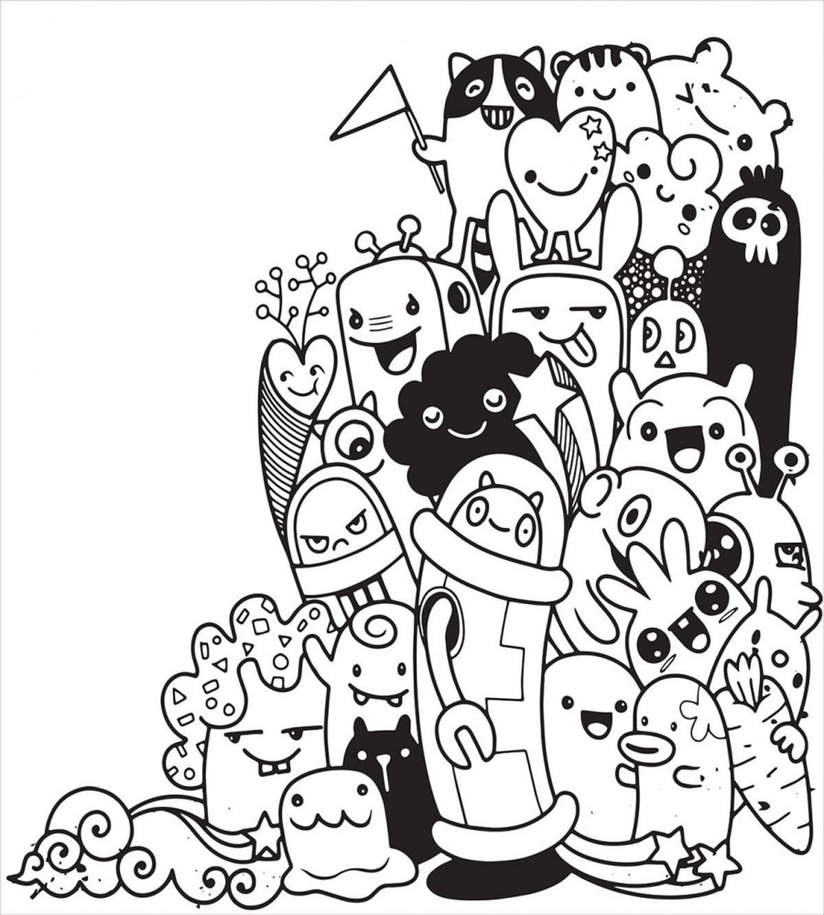 Monotone Monster Characters — Pattern