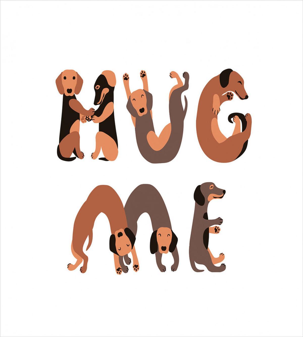 Hug Me Words with Dog Letters — Pattern