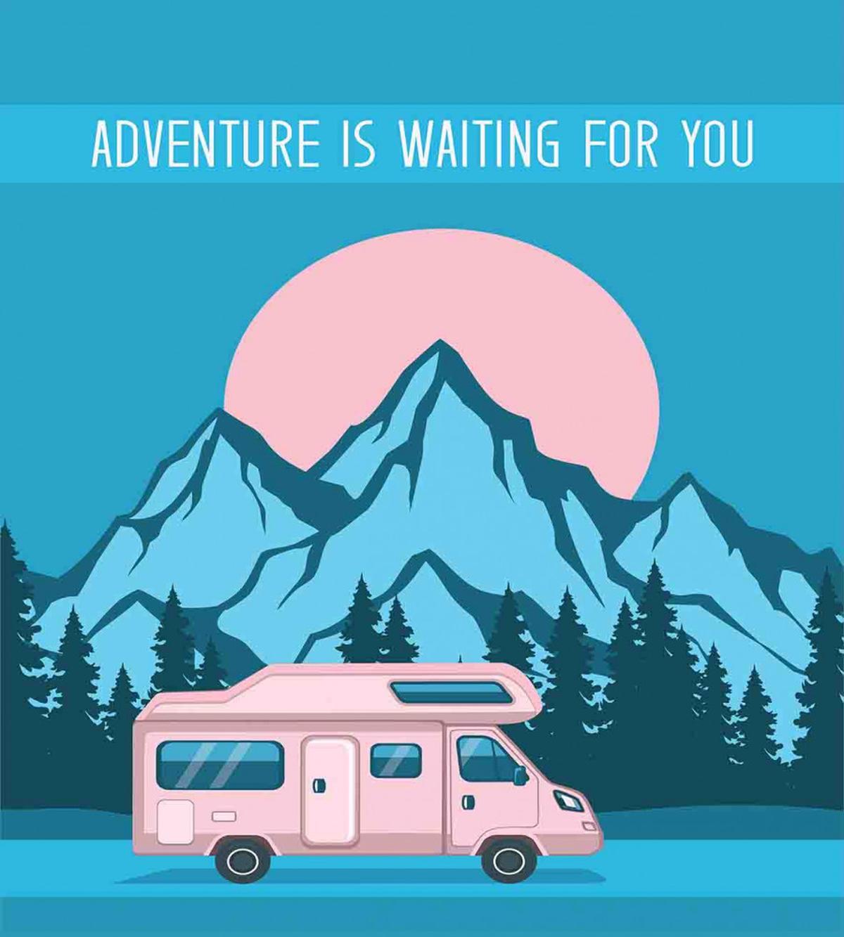 Road Trip with Caravan Pines — Pattern