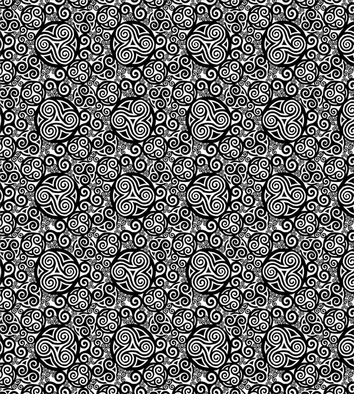 Monochrome Triskelion Art — Pattern