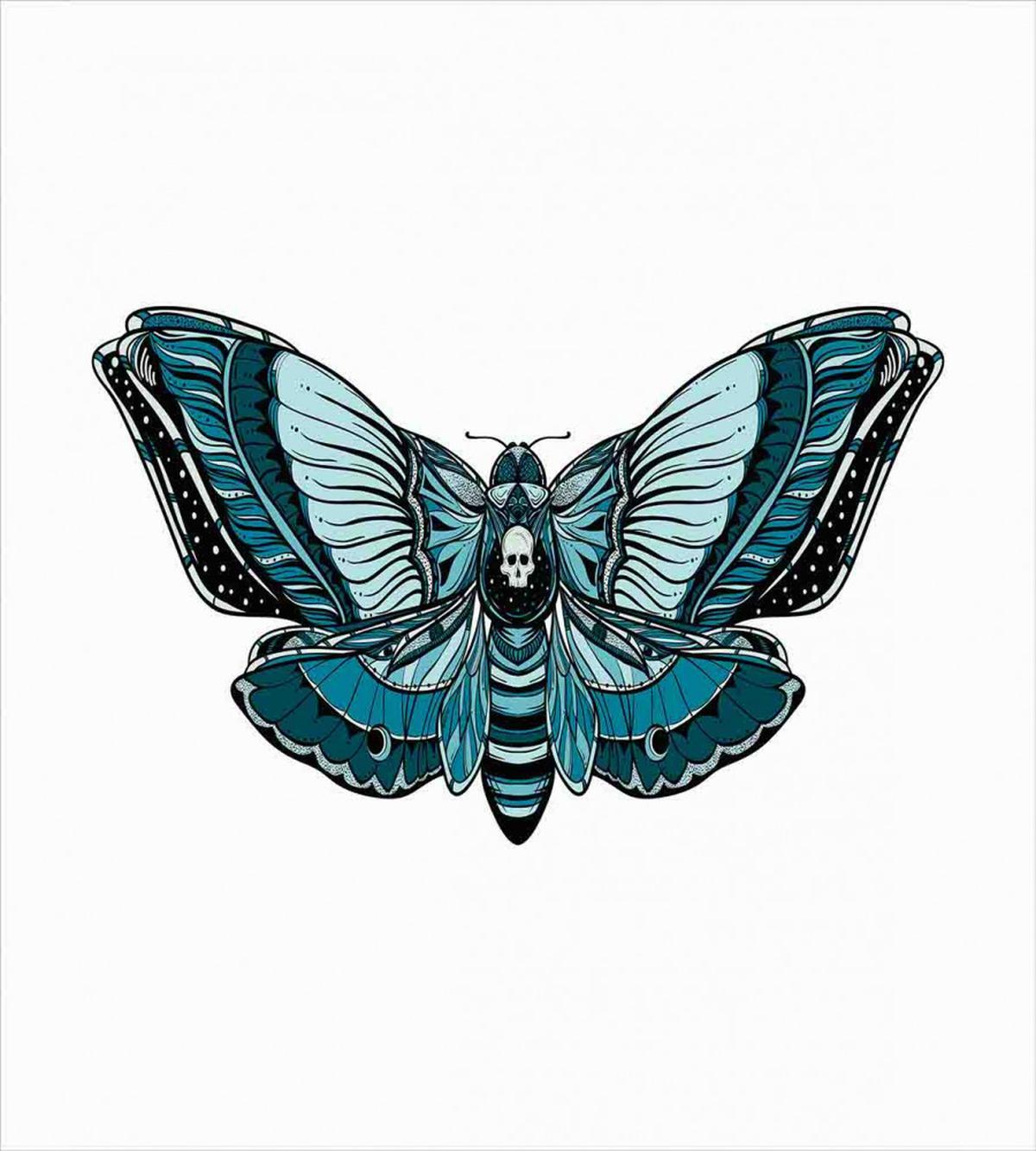 Skull on Butterfly Body — Pattern