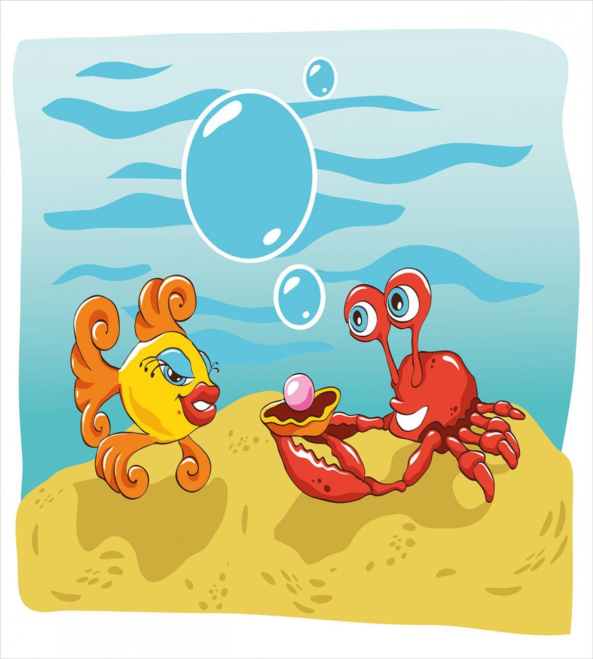 Fish Crab Cartoon — Pattern