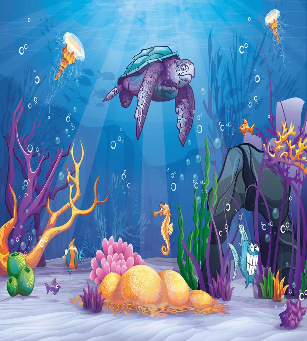 Underwater World Cartoon — Pattern