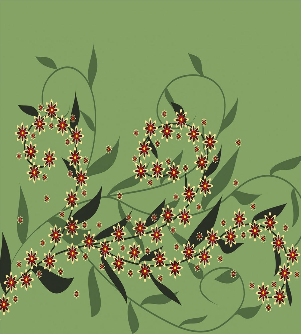 Retro Blooming Flowers — Pattern