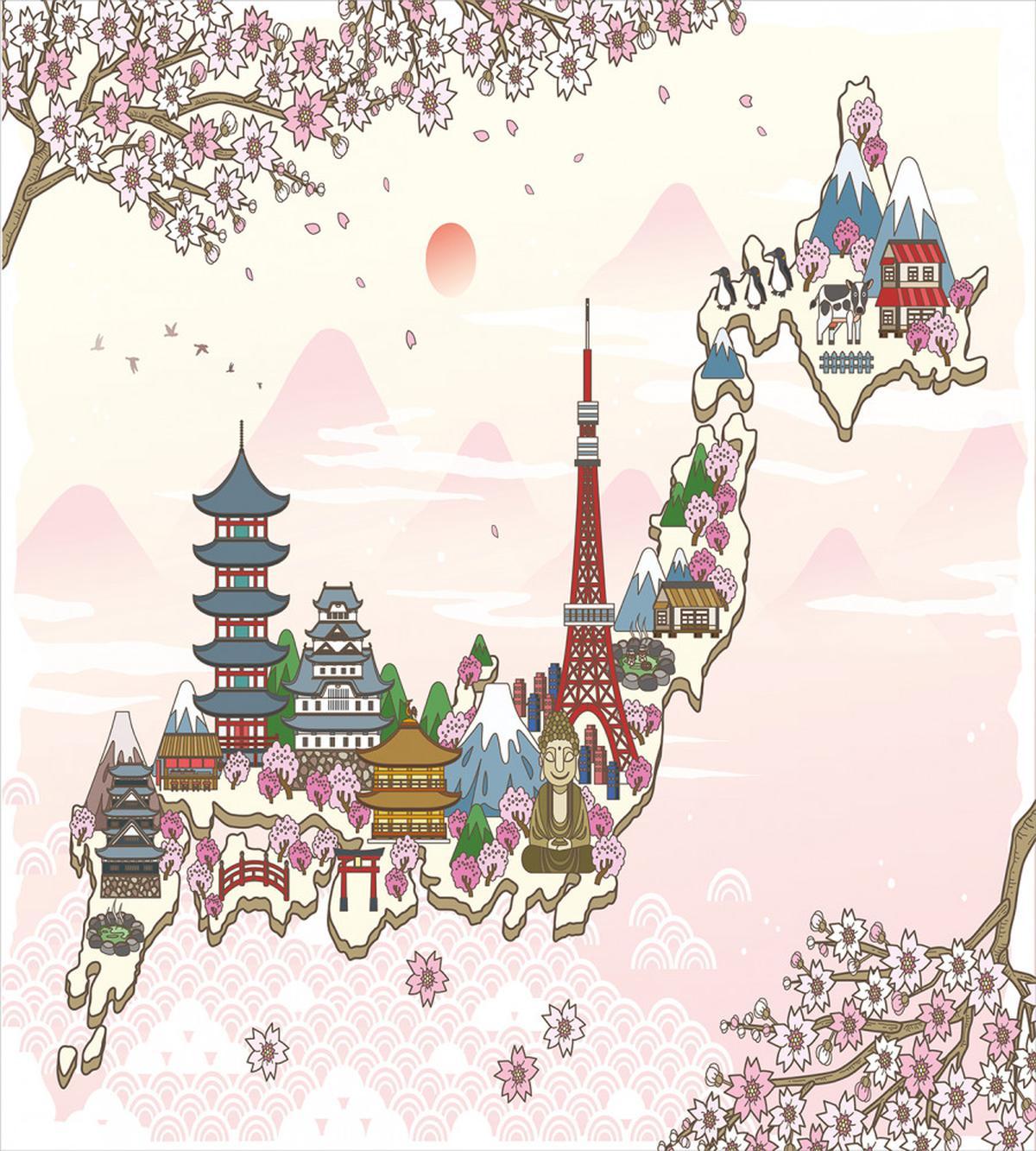 Travel Poster Sakura — Pattern