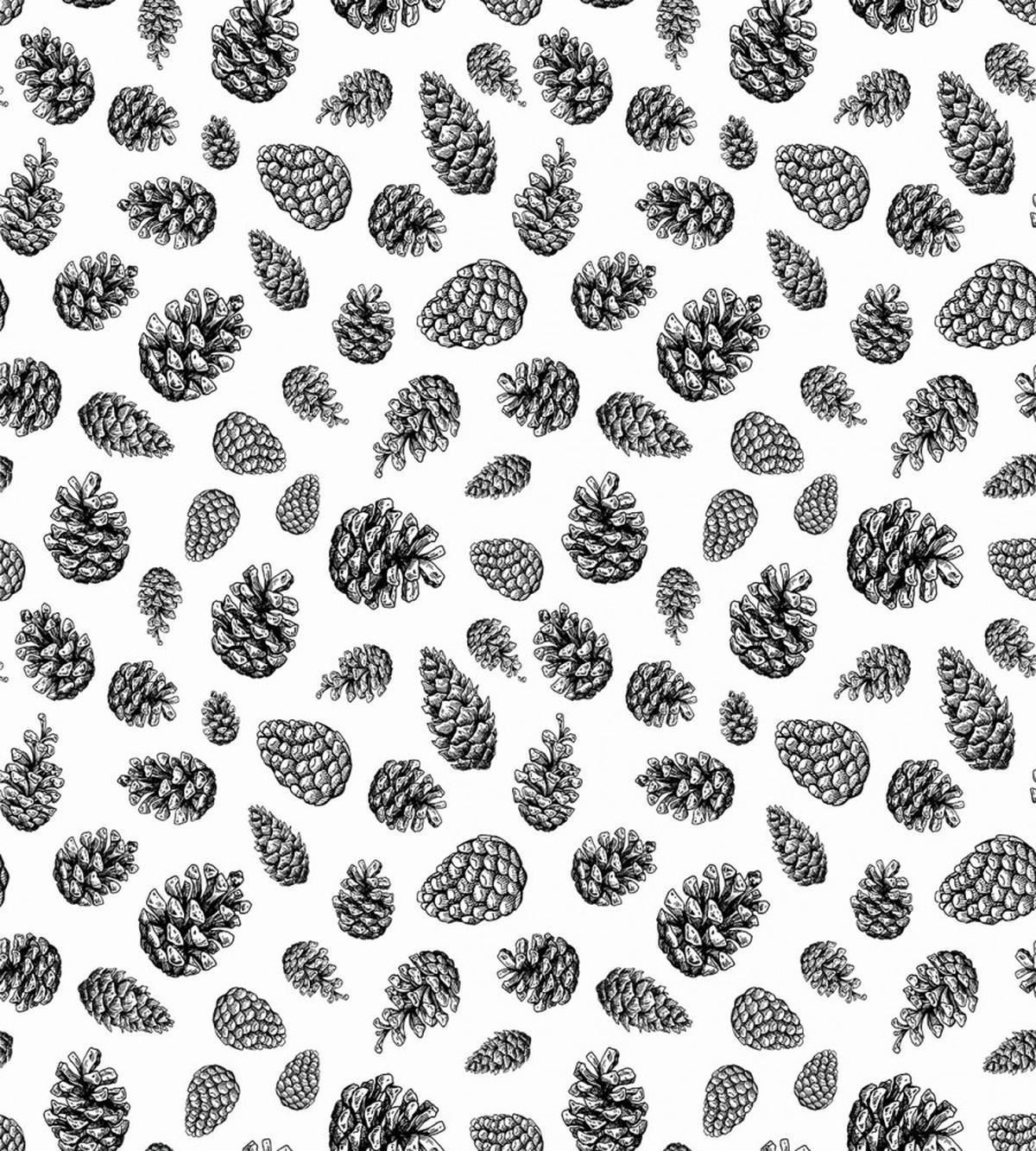 Monochrome Winter Conifer — Pattern