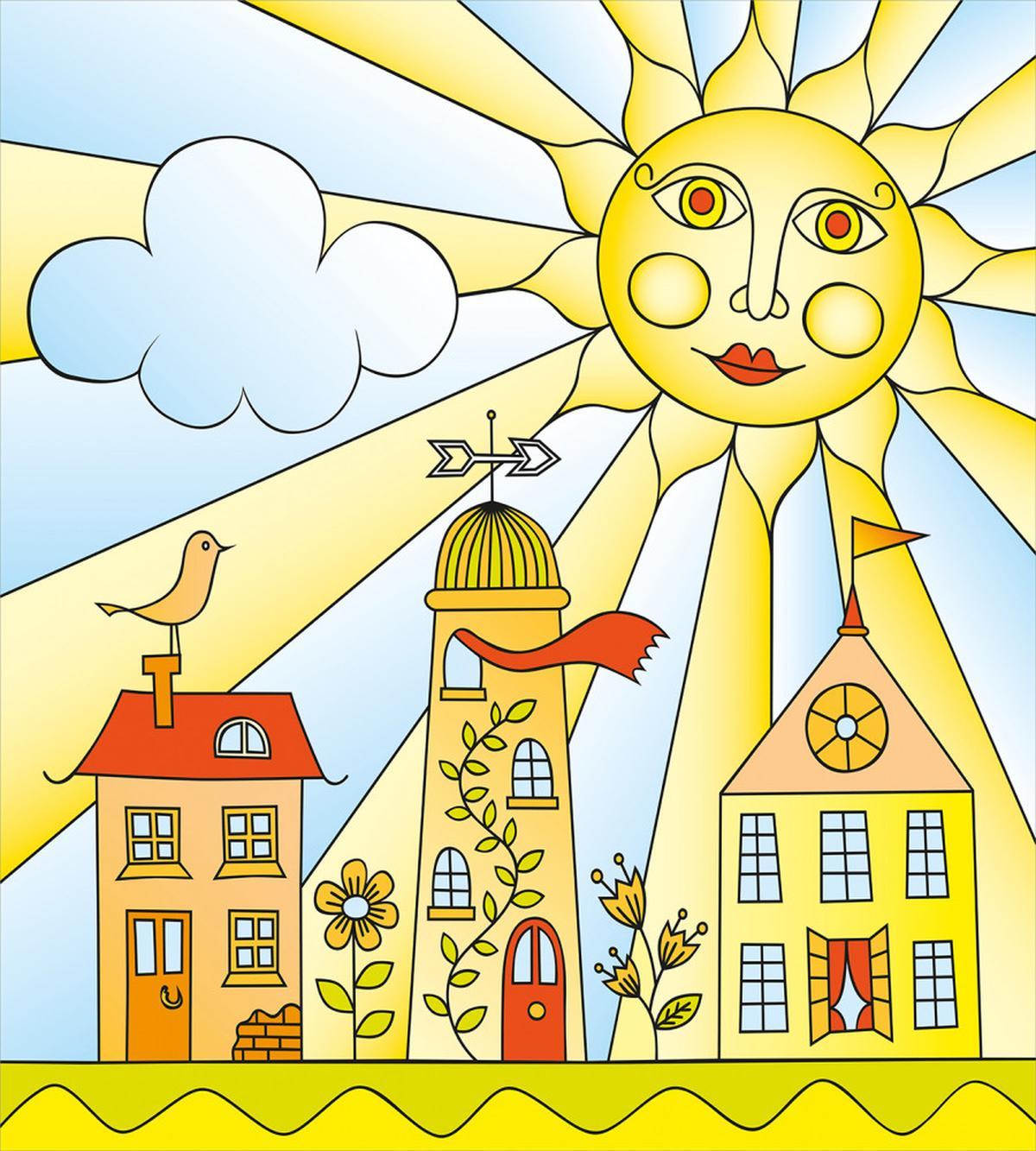 Childlike Smiling Sun — Pattern