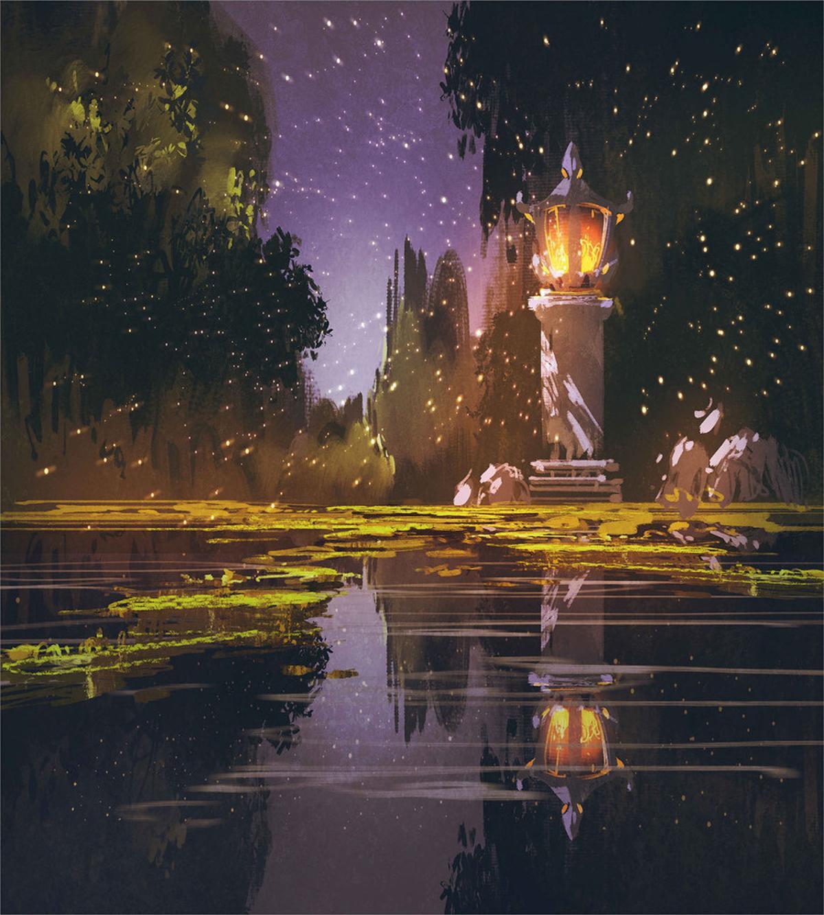 Lantern Forest Night — Pattern