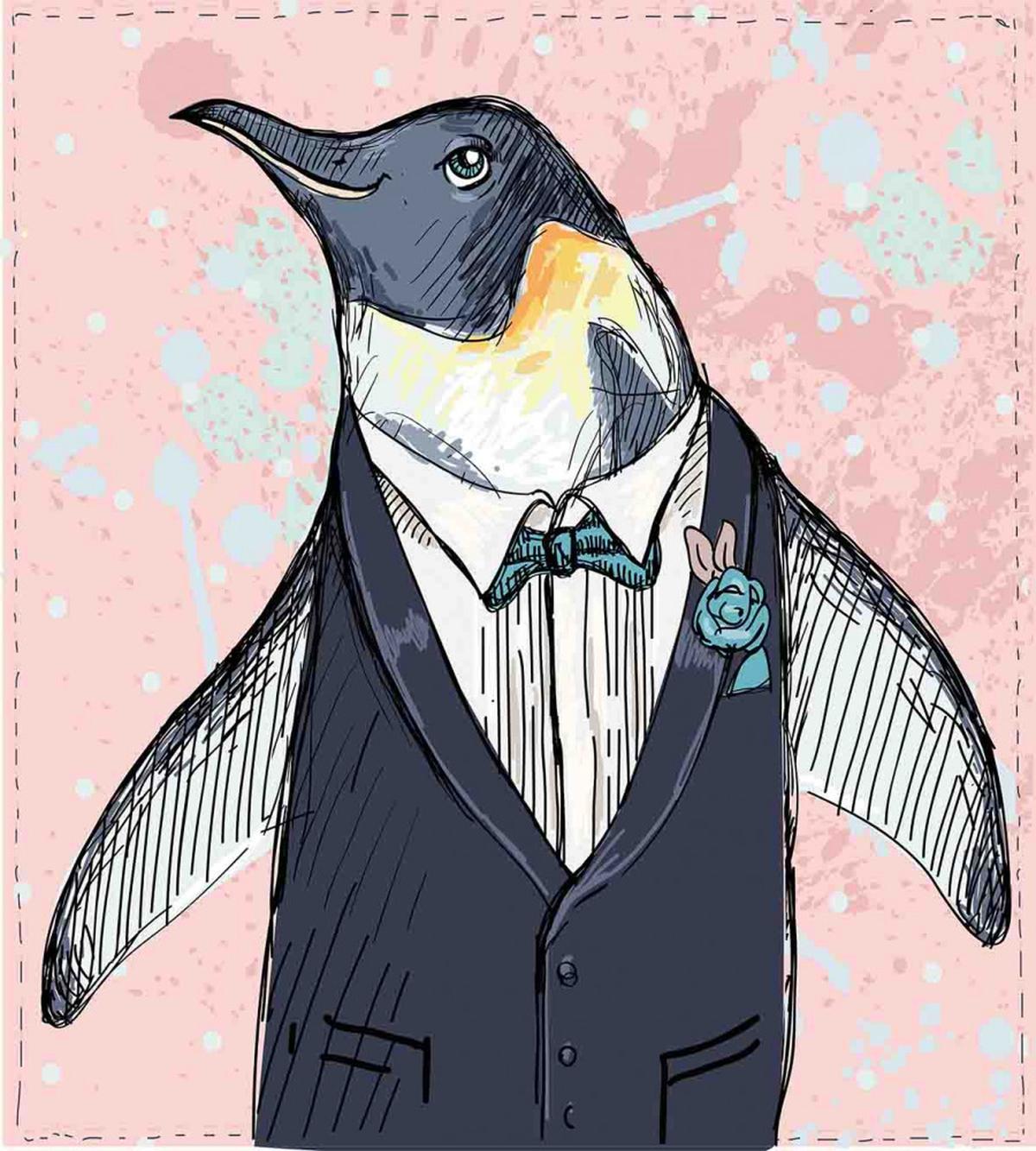 Funny Gentleman Penguin — Pattern