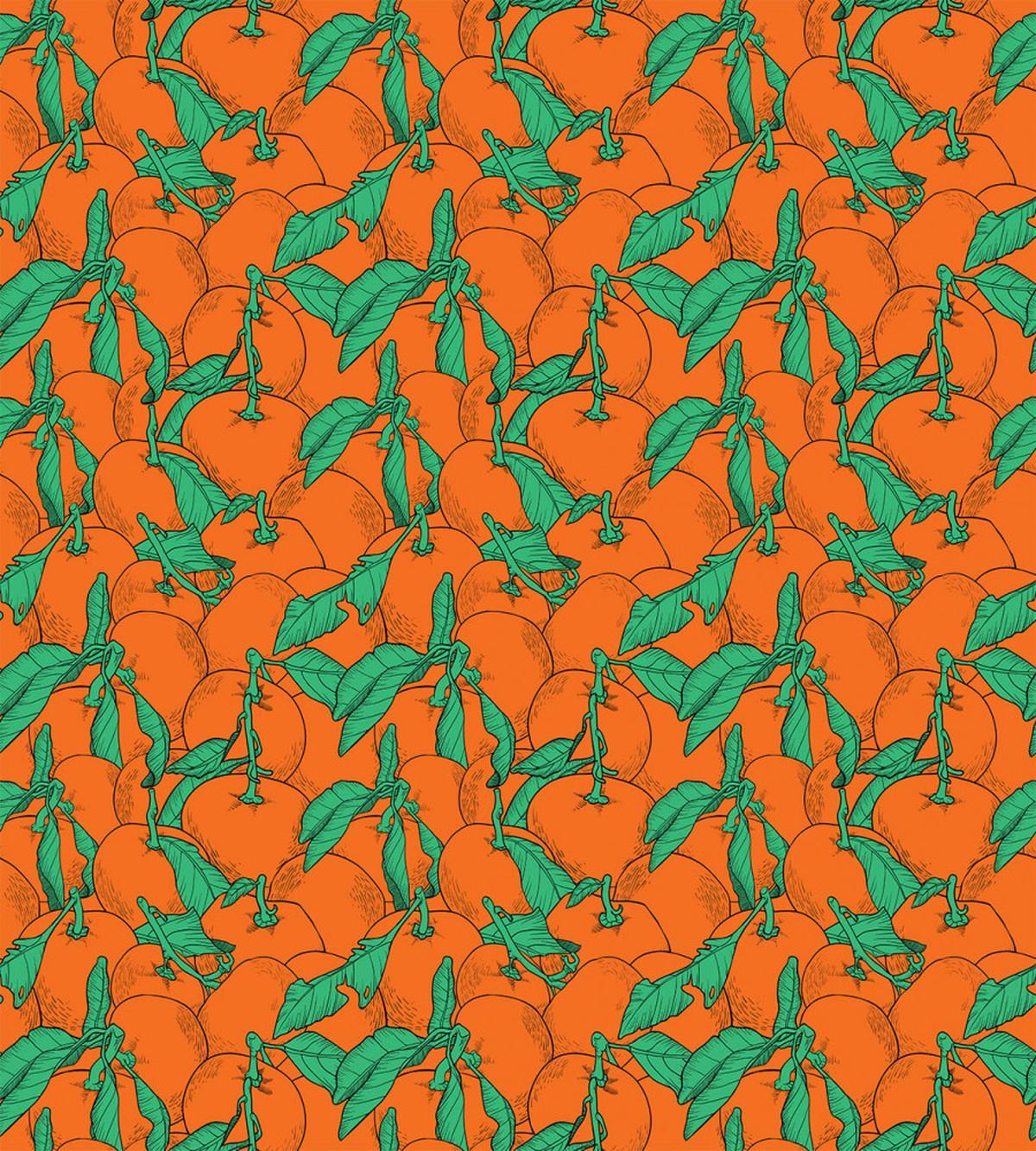 Cartoon Overlap Mandarins — Pattern